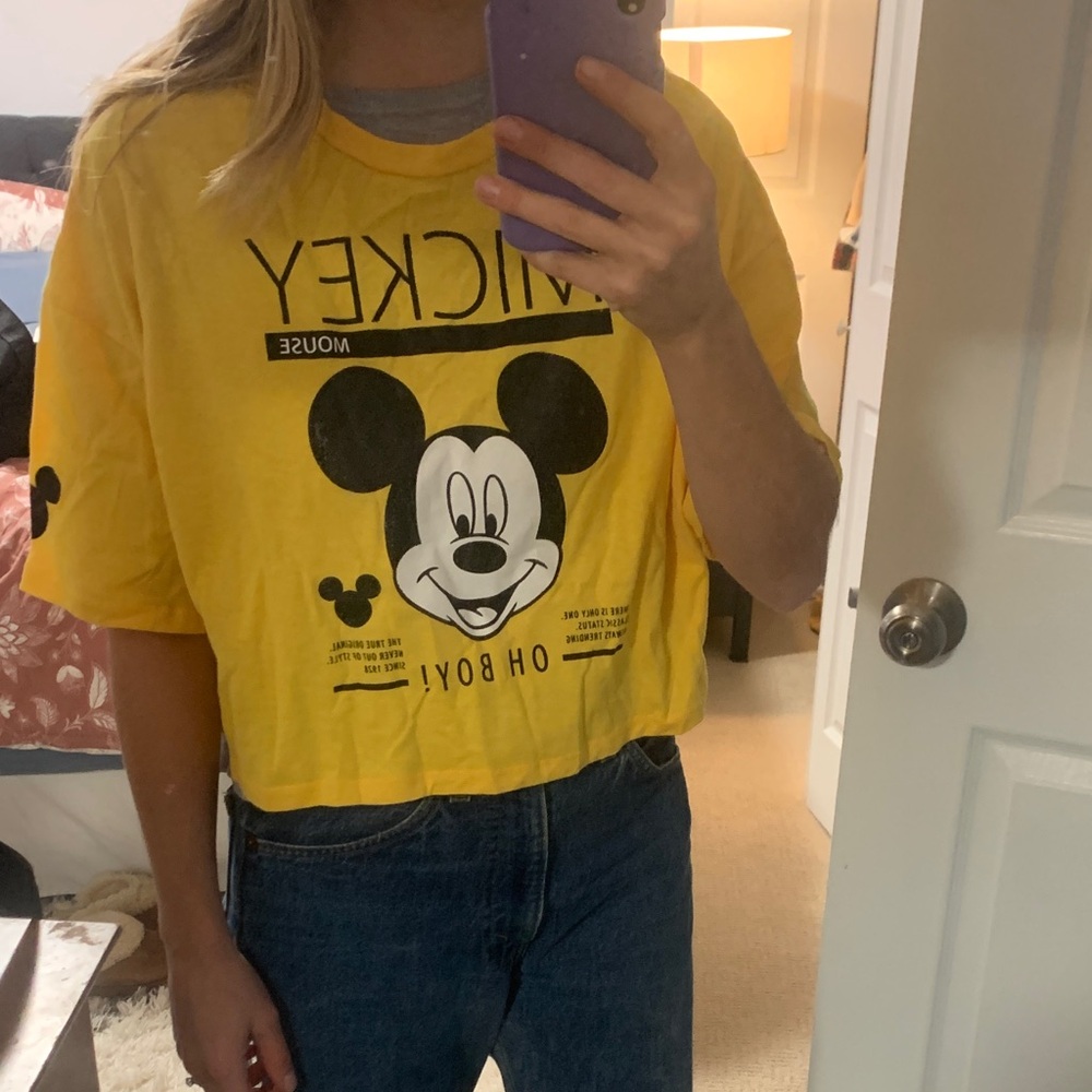 💙 Disney Mickey Mouse oversized cropped tee